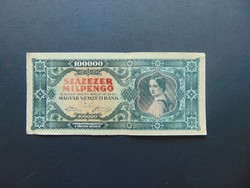 100000 milpengő 1946 Látványos nyomdahibás bankjegy ! 