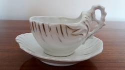 Régi porcelán csésze kagyló alakú szecessziós kávéscsésze