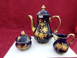 Wunsiedel Német porcelán kobalt kék kávéskészlet, 24 karátos arannyal díszítve. Vanneki!