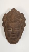Antik öntöttvas Buddha fej 