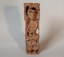 Régi kínai faragott szobor fa figura faragás fafaragás