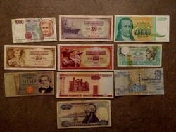 10 db külföldi vegyes bankjegy / id 7724/
