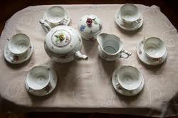 Herendi Victoria mintás 6 személyes teáskészlet süteményes tányérokkal  -1942