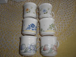 Angol Bilton nyomottmintás virágos fajansz csészék
