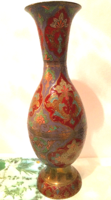 Indian large fire enameled beautiful vase (fire enamel decoration) 36 cm
