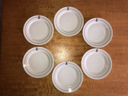 Régi alföldi süteményes tányérok (6 db, éttermi)