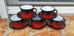 5 pcs retro enamel cup set, coffee cups, coffee cup, nostalgia, cups, collection
