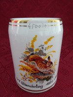 Granite porcelain beer mug, bunny pattern, ivv wandertag 1982 Neupőlla inscription. He has! Jokai.