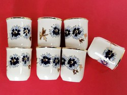 Zsolnay búzavirág mintás pohár készlet 7 darab
