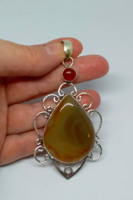 Huge montana agate in marked 925 sterling silver setting