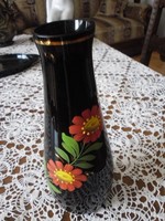 Kalocsai mintás fekete váza
