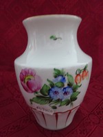 Herendi porcelán virágmintás váza, magassága 16 cm. Vanneki!