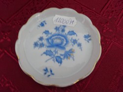 Herendi porcelán, kék virágmintás, antik,  mini asztalközép, átmérője 7,5 cm. Vanneki!