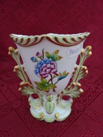 Herendi porcelán, Viktória mintás,  ovális tetejű váza, magassága 11 cm. Vanneki!