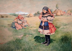 Czech or Slovak painter: girls in the field