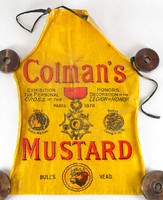 1A717 Régi Colman's Mustard sárga kötény reklám relikvia