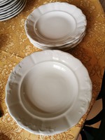 11 db régi Zsolnay porcelán tányér 10 mély és 1 lapos 