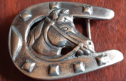 Equestrian copper belt buckle