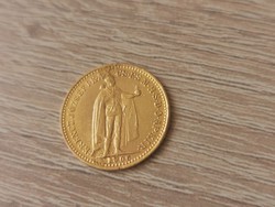 1906 arany magyar 10 korona, 3,39 gramm 0,900 ritkább