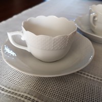 Herendi festetlen fehér porcelán csésze + alj SSzilvia73 részére