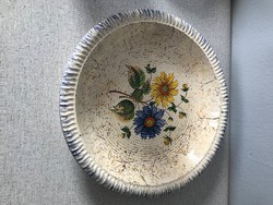 Zell kézzel festett nagy tányér kínáló kerámia virágos
