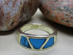 Gyönyörű kézműves türkizköves ezüst gyűrű 