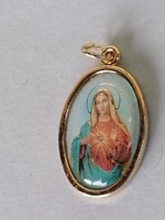 Olasz tűzaranyozott Szűz Mária medál 97.