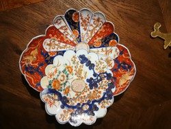 Kínáló, Japán legyező forma és minta kagyló kínáló! Gyüjteménybe  luxus kináló. ARITA porcelán! 