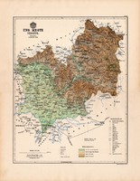 Ung megye térkép 1888 (2), vármegye, atlasz, Kogutowicz Manó, 44 x 56 cm, Gönczy Pál, eredeti