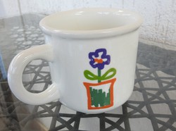 Old Italian mug - cup with floral pattern
