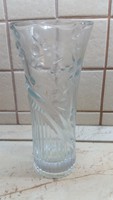 Antik, elegáns, hibátlan ólomkristály, csiszolt, nehéz, mintás váza 26x 12 cm eladó!