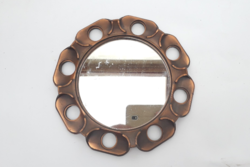 Retro iparművész fali tükör - bronz réz keretes tükör