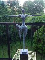 Art deco női akt - bronz szobor alkotás