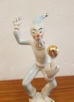 Kőbányai "Drasche" bohóc figura - retro porcelán