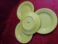 Zöld porcelán süteményes tányér, átmérője 19 cm. Vanneki!