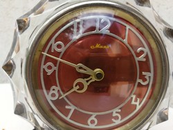 Art Deco Table Clock, Bakelite Base, Glass Frame Around the Clock!