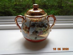 Antique research handmade painted gold sugar contoured special sign in sugar bowl