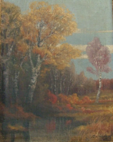 Horváth Sándor 1870-1913 olaj vászon kép festmény tájkép KERET NÉLKÜL