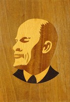1A777 Régi Lenin portré intarziakép 47 x 37 cm