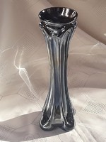 3381- Fújt, irizáló művészi üveg váza
