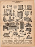 Villamos távíró és távszóló, egyszín nyomat 1885, Magyar Lexikon, Rautmann Frigyes, telegráf, Morse