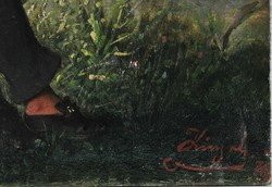 Josef Kinzel(1852-1925): Fiatal festő a folyóparton