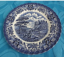 Ironstone - Old Country Castles - angol vidéki élet jelenetes kék tányér