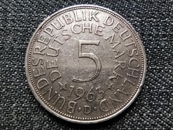 Németország NSZK (1949-1990) .625 ezüst 5 Márka 1963 D (id22986)	