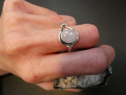 Valódi Szivárvány Holdkő 925 Ezüst Gyűrű 55-ös