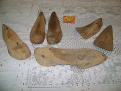 Antik cipő, cipész sámfa, kaptafa - hat darab - gyerek cipőké is - dekorációs célra
