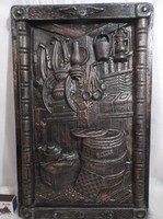KÉP - 3 kg - SZATÓCSBOLT - 41 x 26 x 3  cm - RÉGI - ÖNTVÉNY - HIBÁTLAN