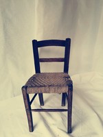 Gyerekméretű paraszti szék, vintage, loft, retro, folk