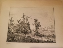 Gross Arnold Rare Copper Engraving, Jád Valley, Black and White Version