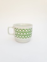 Zsolnay retro porcelán bögre zöld geoemtrikus mintával - csésze, kávéscsésze, teásbögre